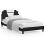 Estructura de cama con cabecero cuero sintético negro y blanco de vidaXL, Camas y somieres - Ref: Foro24-3208080, Precio: 134...