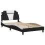 Bed frame with black and white synthetic leather headboard by vidaXL, Beds and slatted bases - Ref: Foro24-3208080, Price: 12...