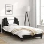 Bed frame with black and white synthetic leather headboard by vidaXL, Beds and slatted bases - Ref: Foro24-3208080, Price: 12...