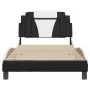Bed frame with black and white synthetic leather headboard by vidaXL, Beds and slatted bases - Ref: Foro24-3208080, Price: 12...