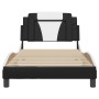 Estructura de cama con cabecero cuero sintético negro y blanco de vidaXL, Camas y somieres - Ref: Foro24-3208080, Precio: 134...