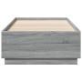 Estructura cama con luces LED madera gris Sonoma 100x200 cm de vidaXL, Camas y somieres - Ref: Foro24-3209630, Precio: 140,01...
