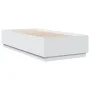 White engineered wood bed frame 100x200 cm by vidaXL, Beds and slatted bases - Ref: Foro24-3209716, Price: 119,79 €, Discount: %