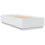White engineered wood bed frame 100x200 cm by vidaXL, Beds and slatted bases - Ref: Foro24-3209716, Price: 119,79 €, Discount: %