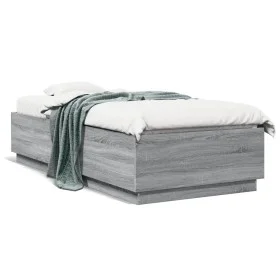 Sonoma-grauer Holzwerkstoff-Bettrahmen 100 x 200 cm von vidaXL, Betten und Lattenroste - Ref: Foro24-3209721, Preis: 118,66 €...
