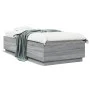 Sonoma gray engineered wood bed frame 100x200 cm by vidaXL, Beds and slatted bases - Ref: Foro24-3209721, Price: 118,68 €, Di...