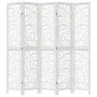 Biombo separador de 5 paneles madera maciza Paulownia blanco de vidaXL, Divisores de ambientes - Ref: Foro24-358743, Precio: ...