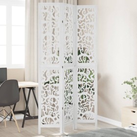 Biombo separador de 3 paneles madera maciza Paulownia blanco by vidaXL, Room dividers - Ref: Foro24-358736, Price: 103,90 €, ...