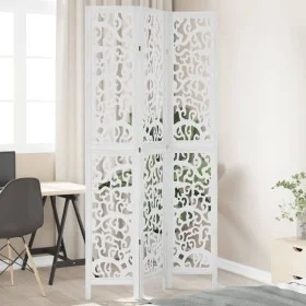 Biombo separador de 3 paneles madera maciza Paulownia blanco by vidaXL, Room dividers - Ref: Foro24-358736, Price: 102,77 €, ...