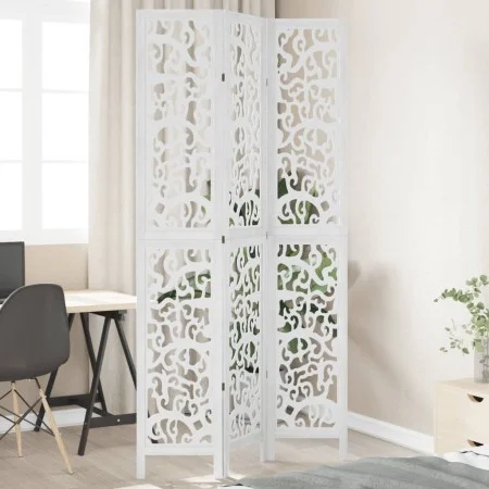 Biombo separador de 3 paneles madera maciza Paulownia blanco by vidaXL, Room dividers - Ref: Foro24-358736, Price: 102,77 €, ...