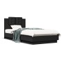 Bed frame with black engineered wood headboard 90x200 cm by vidaXL, Beds and slatted bases - Ref: Foro24-3209941, Price: 151,...
