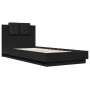 Estructura cama con cabecero madera ingeniería negro 90x200 cm de vidaXL, Camas y somieres - Ref: Foro24-3209941, Precio: 149...