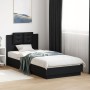 Bed frame with black engineered wood headboard 90x200 cm by vidaXL, Beds and slatted bases - Ref: Foro24-3209941, Price: 151,...
