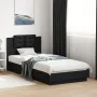 Bed frame with black engineered wood headboard 90x200 cm by vidaXL, Beds and slatted bases - Ref: Foro24-3209941, Price: 149,...