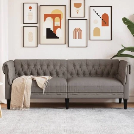 Dreisitzer Chesterfield-Sofa in Taupe-Grau aus Stoff. von vidaXL, Sofas - Ref: Foro24-372561, Preis: 316,55 €, Rabatt: %