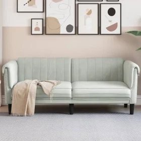 Zweiplätziges Sofa aus hellgrauem Samt von vidaXL, Sofas - Ref: Foro24-372575, Preis: 248,88 €, Rabatt: %