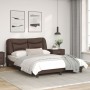Bettgestell mit LED-Leuchten, braunes Kunstleder, 140 x 200 cm von vidaXL, Betten und Lattenroste - Ref: Foro24-3213936, Prei...