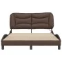 Estructura cama con luces LED cuero sintético marrón 140x200 cm de vidaXL, Camas y somieres - Ref: Foro24-3213936, Precio: 26...