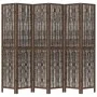 Biombo separador de 6 paneles madera paulownia marrón oscuro de vidaXL, Divisores de ambientes - Ref: Foro24-358667, Precio: ...