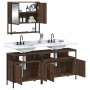 Set de muebles baño 3 pzas madera contrachapada roble marrón