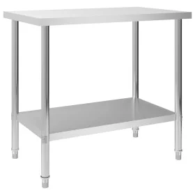 Stainless steel kitchen work table 100x60x85 cm by vidaXL, Restoration - Ref: Foro24-51188, Price: 135,06 €, Discount: %