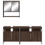 Set de muebles baño 3 pzas madera contrachapada roble marrón