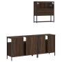 Set de muebles baño 3 pzas madera contrachapada roble marrón