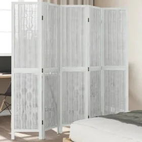 Biombo separador de 5 paneles madera maciza Paulownia blanco by vidaXL, Room dividers - Ref: Foro24-358678, Price: 143,07 €, ...