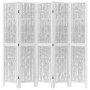 Biombo separador de 5 paneles madera maciza Paulownia blanco by vidaXL, Room dividers - Ref: Foro24-358678, Price: 136,20 €, ...