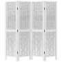 Biombo separador de 4 paneles madera maciza Paulownia blanco by vidaXL, Room dividers - Ref: Foro24-358673, Price: 107,18 €, ...