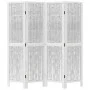 Vierfach massives Paulownia-Holz-Trennwand-Paravent in Weiß. von vidaXL, Raumteiler - Ref: Foro24-358673, Preis: 99,18 €, Rab...