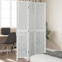 Biombo separador de 3 paneles madera maciza Paulownia blanco de vidaXL, Divisores de ambientes - Ref: Foro24-358671, Precio: ...