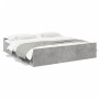 Concrete gray engineered wood bed with drawers 180x200 cm by vidaXL, Beds and slatted bases - Ref: Foro24-3280275, Price: 159...