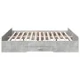Concrete gray engineered wood bed with drawers 180x200 cm by vidaXL, Beds and slatted bases - Ref: Foro24-3280275, Price: 158...