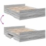Sonoma gray engineered wood bed with drawers 120x190 cm by vidaXL, Beds and slatted bases - Ref: Foro24-3280326, Price: 138,7...