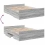 Sonoma gray engineered wood bed with drawers 120x190 cm by vidaXL, Beds and slatted bases - Ref: Foro24-3280326, Price: 134,9...