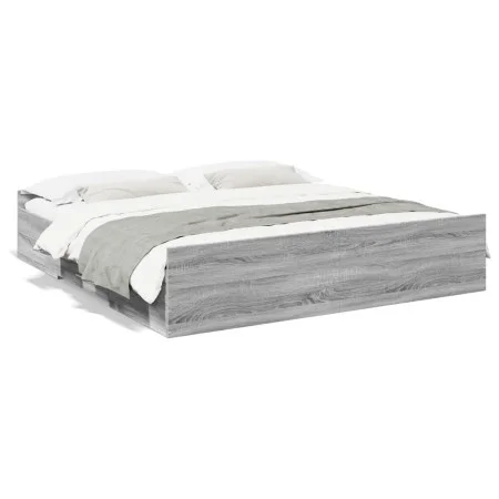 Sonoma gray engineered wood bed with drawers 180x200 cm by vidaXL, Beds and slatted bases - Ref: Foro24-3280277, Price: 162,8...