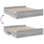 Sonoma gray engineered wood bed with drawers 180x200 cm by vidaXL, Beds and slatted bases - Ref: Foro24-3280277, Price: 164,8...