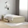 Sonoma oak engineered wood bed with drawers 100x200 cm by vidaXL, Beds and slatted bases - Ref: Foro24-3280330, Price: 115,70...