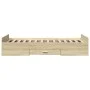 Sonoma oak engineered wood bed with drawers 100x200 cm by vidaXL, Beds and slatted bases - Ref: Foro24-3280330, Price: 115,70...