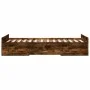 Smoked oak engineered wood bed with drawers 100x200 cm by vidaXL, Beds and slatted bases - Ref: Foro24-3280332, Price: 116,11...
