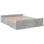 Concrete gray engineered wood bed with drawers 160x200 cm by vidaXL, Beds and slatted bases - Ref: Foro24-3280282, Price: 150...