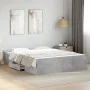Concrete gray engineered wood bed with drawers 160x200 cm by vidaXL, Beds and slatted bases - Ref: Foro24-3280282, Price: 150...
