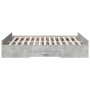 Betongraues Holzwerkstoffbett mit Schubladen 160x200 cm von vidaXL, Betten und Lattenroste - Ref: Foro24-3280282, Preis: 152,...