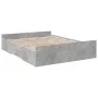 Concrete gray engineered wood bed with drawers 160x200 cm by vidaXL, Beds and slatted bases - Ref: Foro24-3280282, Price: 150...