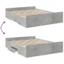Cama con cajones madera ingeniería gris hormigón 160x200 cm de vidaXL, Camas y somieres - Ref: Foro24-3280282, Precio: 150,92...
