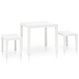 Gartentisch mit 2 weißen Kunststoffbänken von vidaXL, Gartensets - Ref: Foro24-48777, Preis: 86,64 €, Rabatt: %
