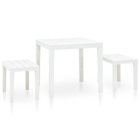 Mesa de jardín con 2 bancos plástico blanco