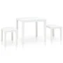 Gartentisch mit 2 weißen Kunststoffbänken von vidaXL, Gartensets - Ref: Foro24-48777, Preis: 86,64 €, Rabatt: %