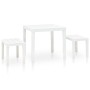 Mesa de jardín con 2 bancos plástico blanco de vidaXL, Conjuntos de jardín - Ref: Foro24-48777, Precio: 87,52 €, Descuento: %